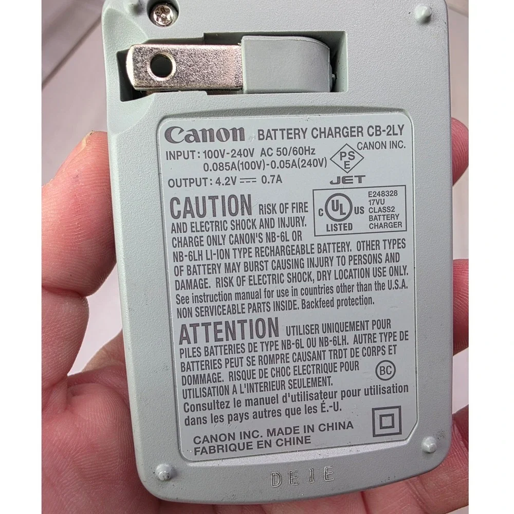Canon CB-2LY Battery Charger‎ for NB-6L NB-6LH PowerShot Digital Cameras Grey S2